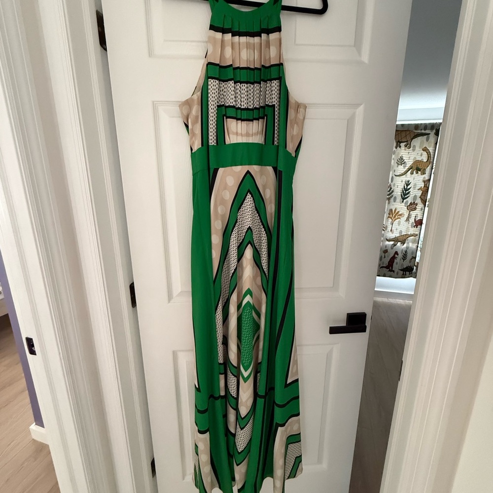 Eliza J Green and Beige Maxi Dress